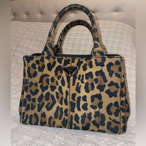 Prada cheetah tote bag
